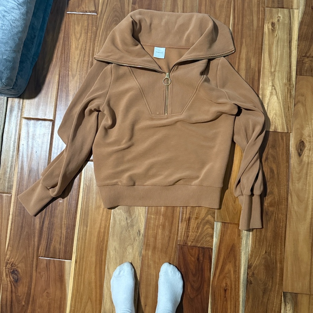 Varley Camel Cowl Neck Sweater